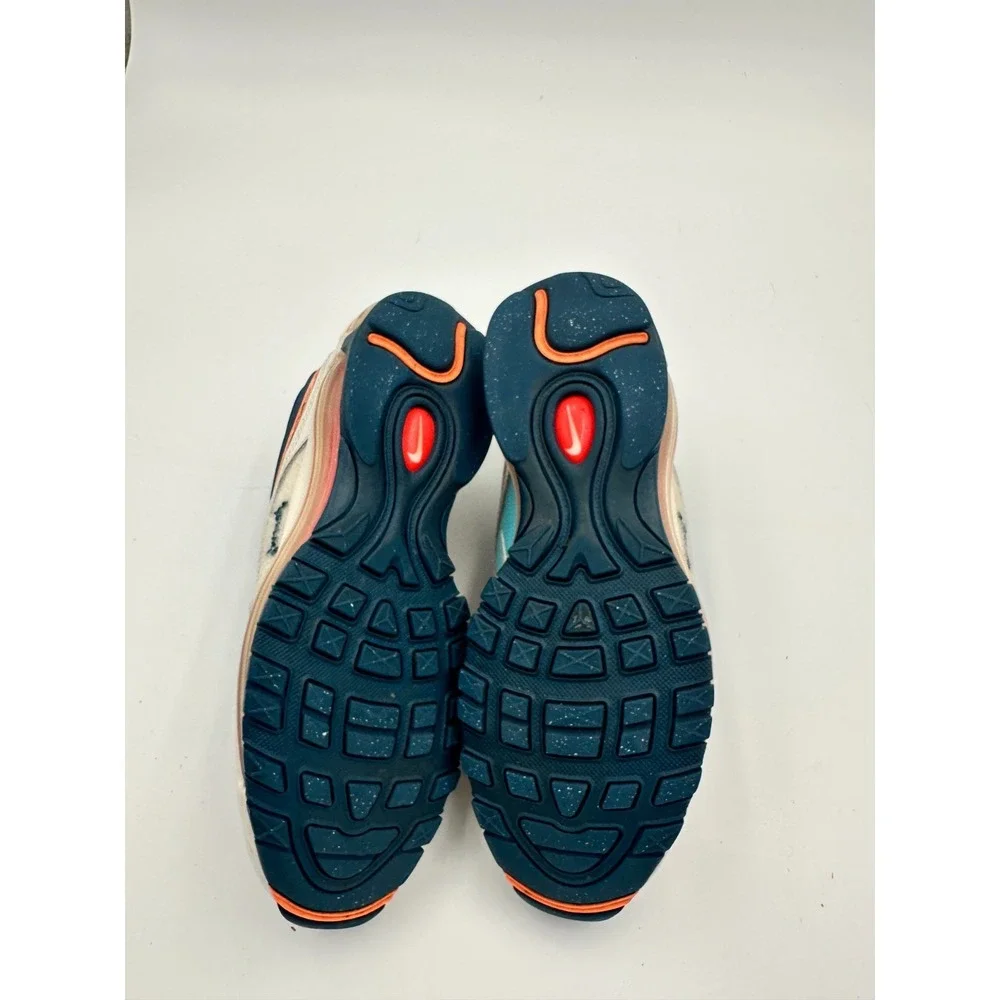 Nike Air Max 97 CQ4818-400 Kids Running Shoes US 7 White Blue Orange‎ Sneakers